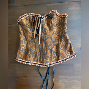 Elegant Copper and Black Corset